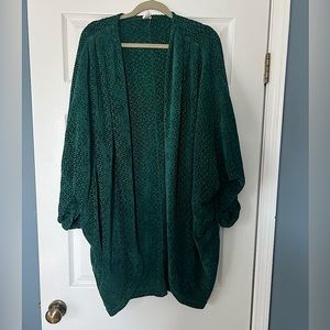 Oversized emerald green cardigan